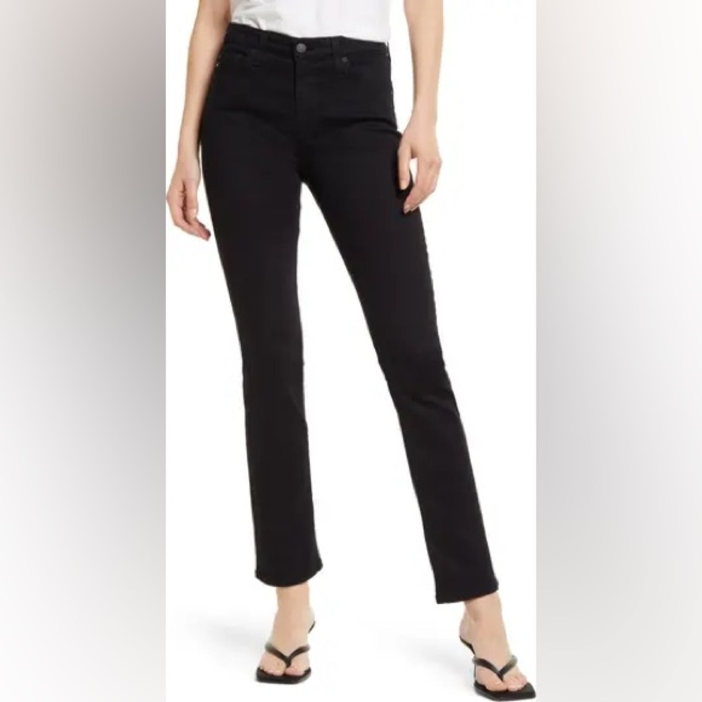 AG Mari High Waist Ankle Slim Straight Leg Jean Night Owl Black Denim Women’s 29